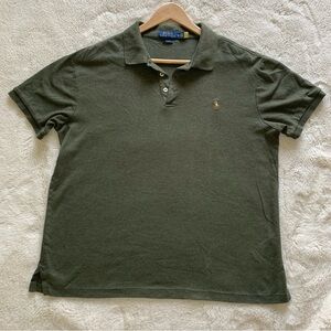 Ralph Lauren Men's Slim Fit Olive Cotton Polo Shirt Size XL